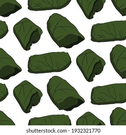 Vector colored food sketch Georgian national traditional kitchen. Georgian cuisine. Dolma 