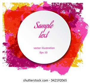 Vector colored frame for your design, copyspace for your text. Pink, yellow and red colors