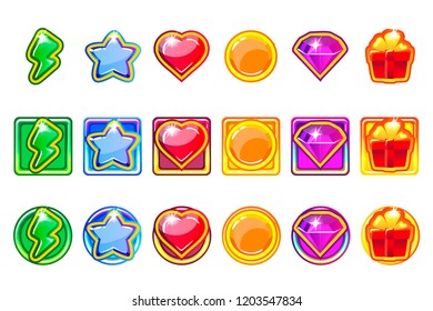 Vector colored game app Icons set for Ui Game