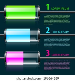 Vector colored glass bulbs Infographic. Eps10