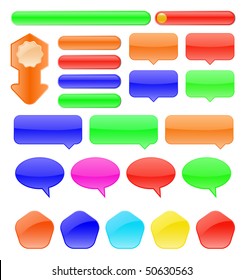 vector colored glossy buttons set