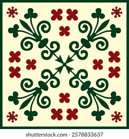 Vector colored gothic ornament. Medieval European art. Traditional patterns of Catholic cathedrals.
