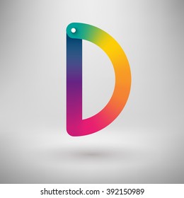 vector colored gradient blended d letter design