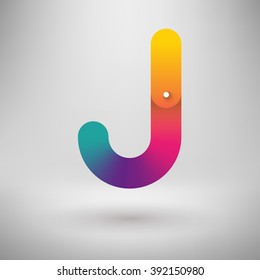 vector colored gradient blended j letter design