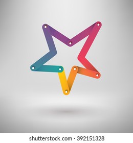 vector colored gradient blended star icon design