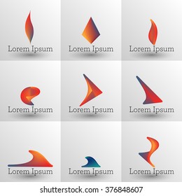 vector colored gradient logo icon set collection 