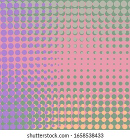 Vector Colored Halftone Background. Colorful Dotted Abstract Texture. Dirty Damaged Spotted Circles Pattern.
