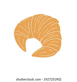 Vector colored hand drawn doodle sketch croissant isolated on white background