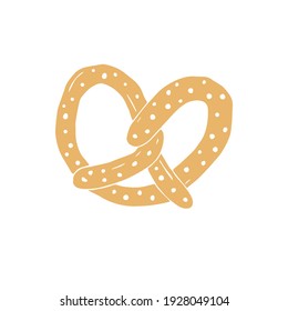 Vector colored hand drawn doodle sketch pretzel isolated on white background