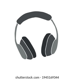 Vector colored hand drawn doodle sketch headphones isolated on white background