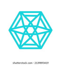 vector colored hexagon logo for your designs, icons, symbols.