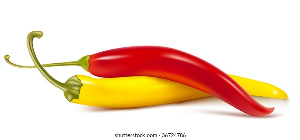 Pimientos de chile calientes de color vectorial.