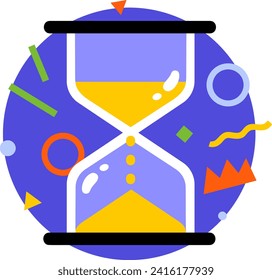 vector colored hourglass icon with a very nice design