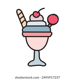 Vector colored Ice cream logo design vector illustration. 