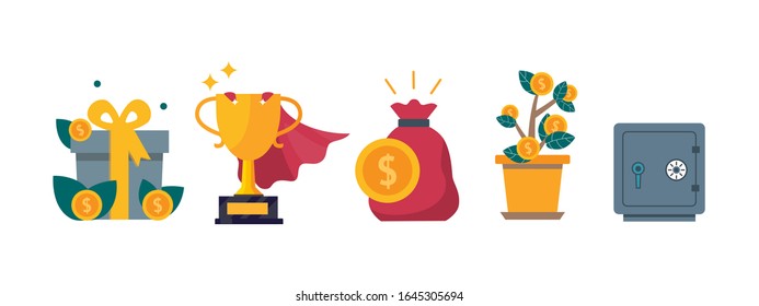 vector colored icon - safe, money, gift, bonus program. Flat style illustration isolated background