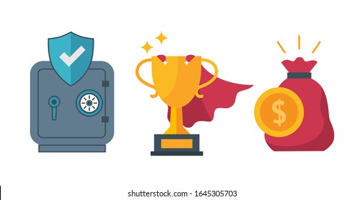 vector colored icon - safe, money, gift, bonus program. Flat style illustration isolated background