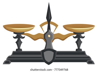 vector colored illustration - ancient scales of lever type