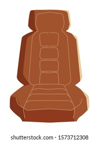 Vector, colored illustration of car seat, front view. Topics of transportation, car accessory, automobile