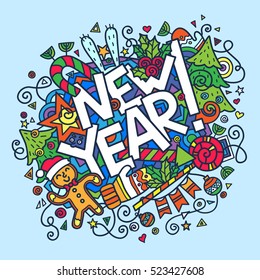 Vector colored illustration for the new year