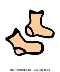 
Vector colored illustration of a pair of socks on a white isolated background