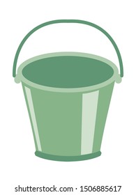 Vector, colored illustration of plastic bucket. Topics of household items, cleaning, capacity, home life