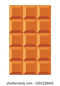 Vector, colored illustration of plate of chocolate. Flat style. Motives of food and dessert