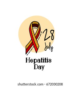 Vector colored illustration of a Ribbon for World Hepatitis Day.
