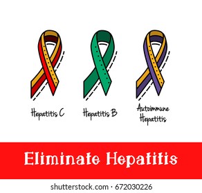 Vector colored illustration of a Ribbon for World Hepatitis Day.