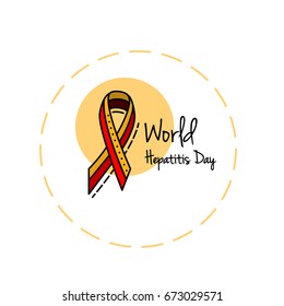 Vector colored illustration of a Ribbon for World Hepatitis Day.