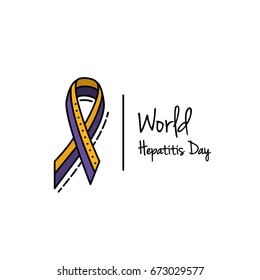 Vector colored illustration of a Ribbon for World Hepatitis Day.