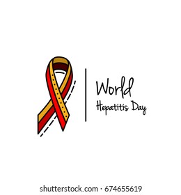 Vector colored illustration of a Ribbon for World Hepatitis Day.
