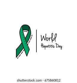 Vector colored illustration of a Ribbon for World Hepatitis Day.