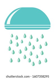 Vector, colored illustration of shower. Motives of hygiene, household items, daily use