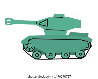 vector, colored illustration of toy tank
