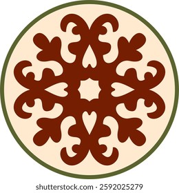 Vector colored  Kazakh national ornament. Ethnic pattern of the peoples of the Great Steppe, Mongols, Kyrgyz, Kalmyks, Buryats