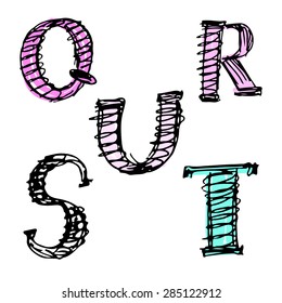 Vector colored letters. alphabet