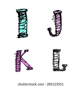 Vector colored letters. alphabet