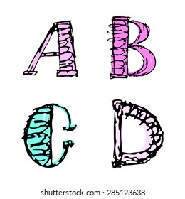 Vector colored letters. alphabet