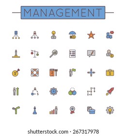 Vector Colored Management Line Icons