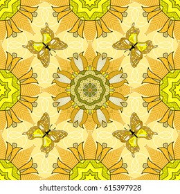 Vector colored Mandala. Ornament invitation card Vintage decorative elements on a background. Tribal, Boho, Bohemian style, for flash tattoo.