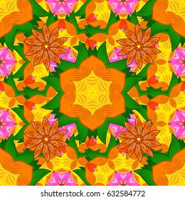 Vector colored Mandala. Ornament invitation card Vintage decorative elements on a gray background. Tribal, Boho, Bohemian style, for flash tattoo.