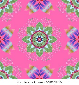 Vector colored Mandala. Ornament invitation card Vintage decorative elements on a colorful background. Tribal, Boho, Bohemian style, for flash tattoo.