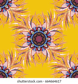 Vector colored Mandala. Ornament invitation card Vintage decorative elements on a background. Tribal, Boho, Bohemian style, for flash tattoo.
