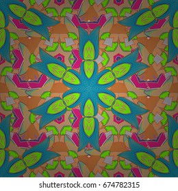 Vector colored Mandala. Ornament invitation card Vintage decorative elements on a colorful background. Tribal, Boho, Bohemian style, for flash tattoo.