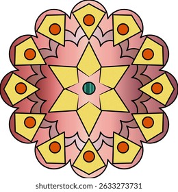 Vector Colored Mandala Round Colored Mandala Design