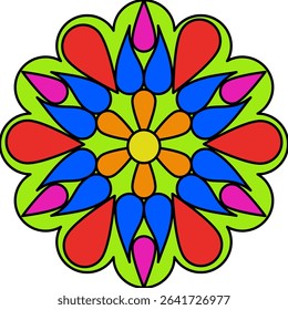 Vector Colored Mandala Round Colored Mandala Design