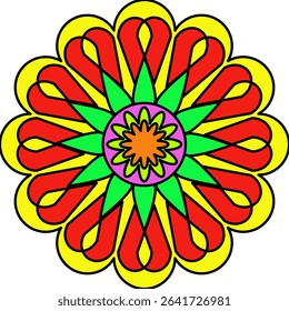 Vector Colored Mandala Round Colored Mandala Design