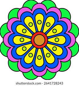 Vector Colored Mandala Round Colored Mandala Design 