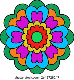 Vector Colored Mandala Round Colored Mandala Design 