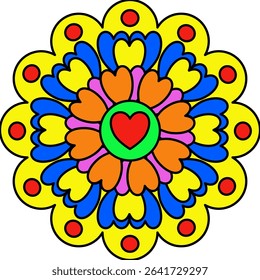 Vector Colored Mandala Round Colored Mandala Design 